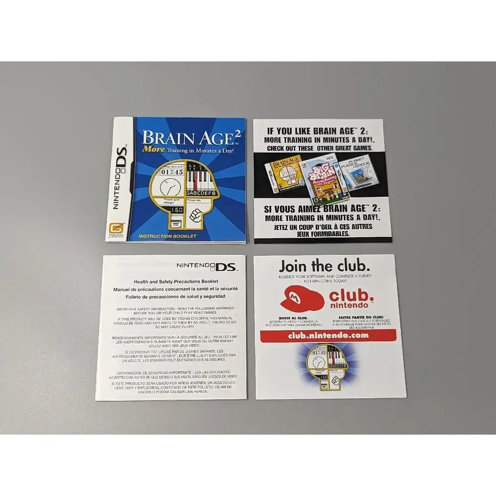 Brain Age 2 Nintendo DS Replacement Case & Manual Only No Game